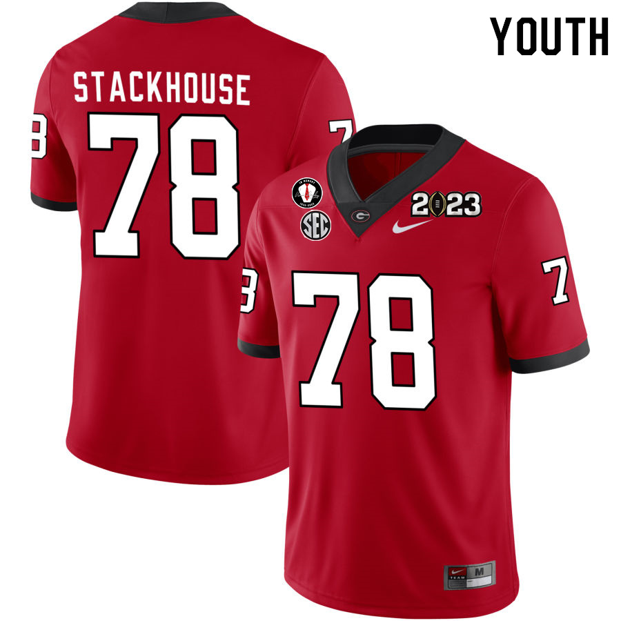 Youth #78 Nazir Stackhouse Georgia Bulldogs 2022-23 CTP National Championship Football Jerseys - Click Image to Close
